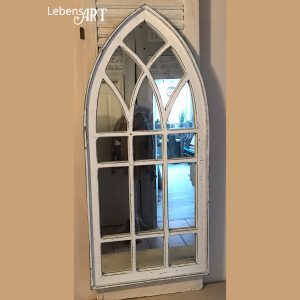 Holzfenster gotischer Stil Spiegel Shabby-Optik