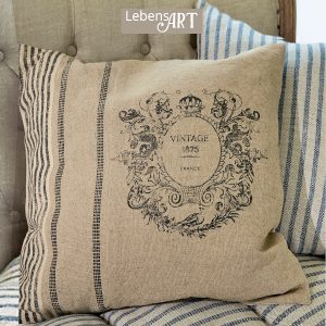 Kissenhülle Lélex aus 50/50 Baumwolle/Leinen mit Vintage-Print