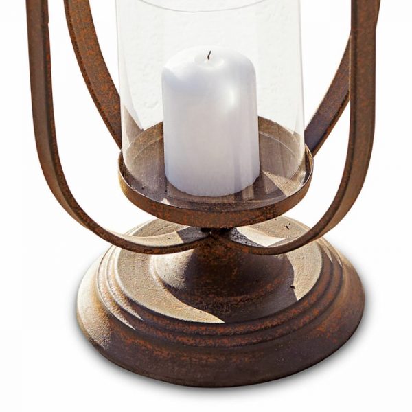 Laterne SAINT-DENIS - Eisen mit Antik-Finish - Glas - antik-braun - Romantische Beleuchtung - Handarbeit