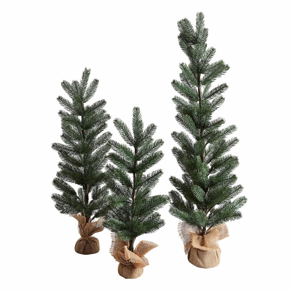 Deko-Baum - Weihnachtsbaum - 3er-Set -MERPINS - #22516 - Natürlich anmutende Kunst-Tannennadeln - In drei unterschiedlichen Größen - Handgefertigt