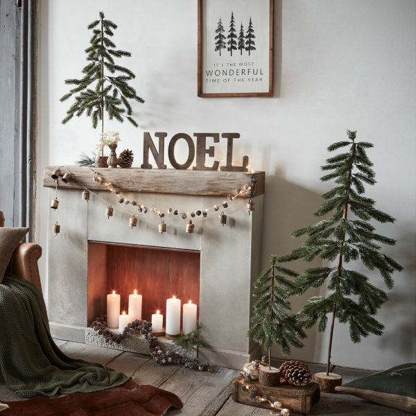 Weihnachtsbaum - 3erSet - LORIN - Kiefernholz - Eisen - #21201 - Natürlich wirkende Nadeln - Füße Kiefernholz - Stamm aus Eisen