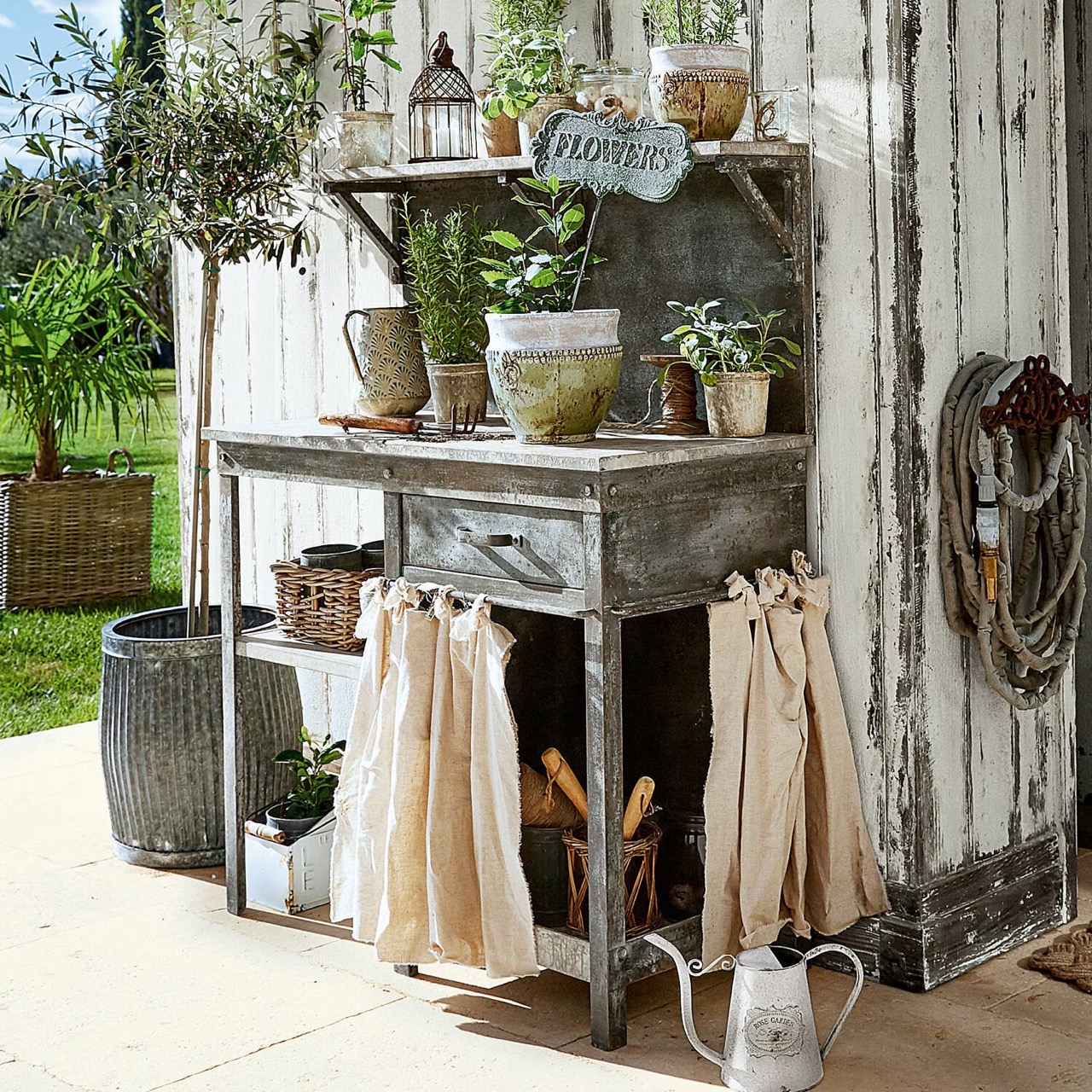 Pflanztisch-ANSAS-Eisen-Leinen-antikbraun-#19521-H130-B100-T48cm