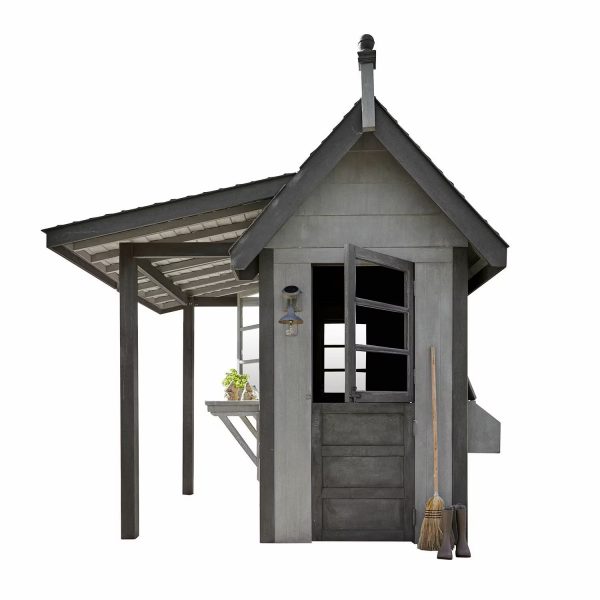 Gartenhaus Auboranges Überdachte Veranda. Kiefernholz mit Antik-Finish. Stabiles Metalldach. Viele charmante Details.