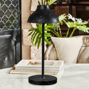 LED-Tischlampe-HENVIQUE - Eisen - antikschwarz - #24586 -H38-D17cm