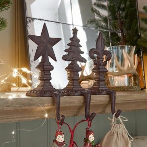 Haken 3er Set Lorencio - Gusseisen Für Kanten Antikrost-Finish