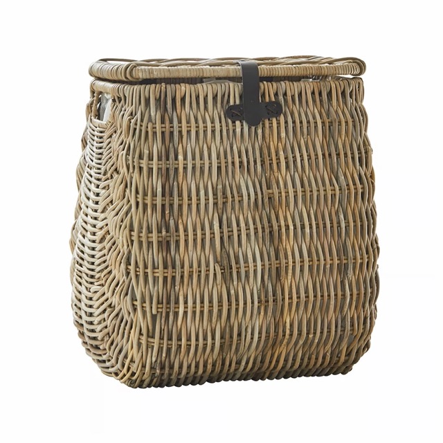 Wäschekorb Solinette - Robustes Rattan - Inkl. waschbarem Stoffeinsatz - Edler Lederverschluss - #24515